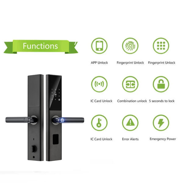 Biometric Fingerprint Smart Lock Zigbee Wifi APP Card Key Unlock Cerraduras Intelligences Security Smart Door Lock with Installation - Image 2